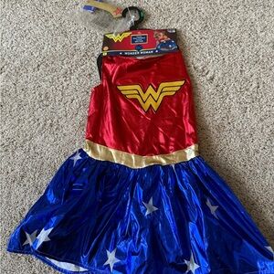 Wonder Woman Pet Costume - Red, Blue, and Gold Large New
